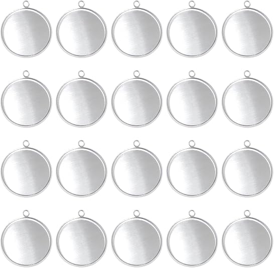 Bezels Pendant Resin - 20 pièces en acier inoxydable lunette