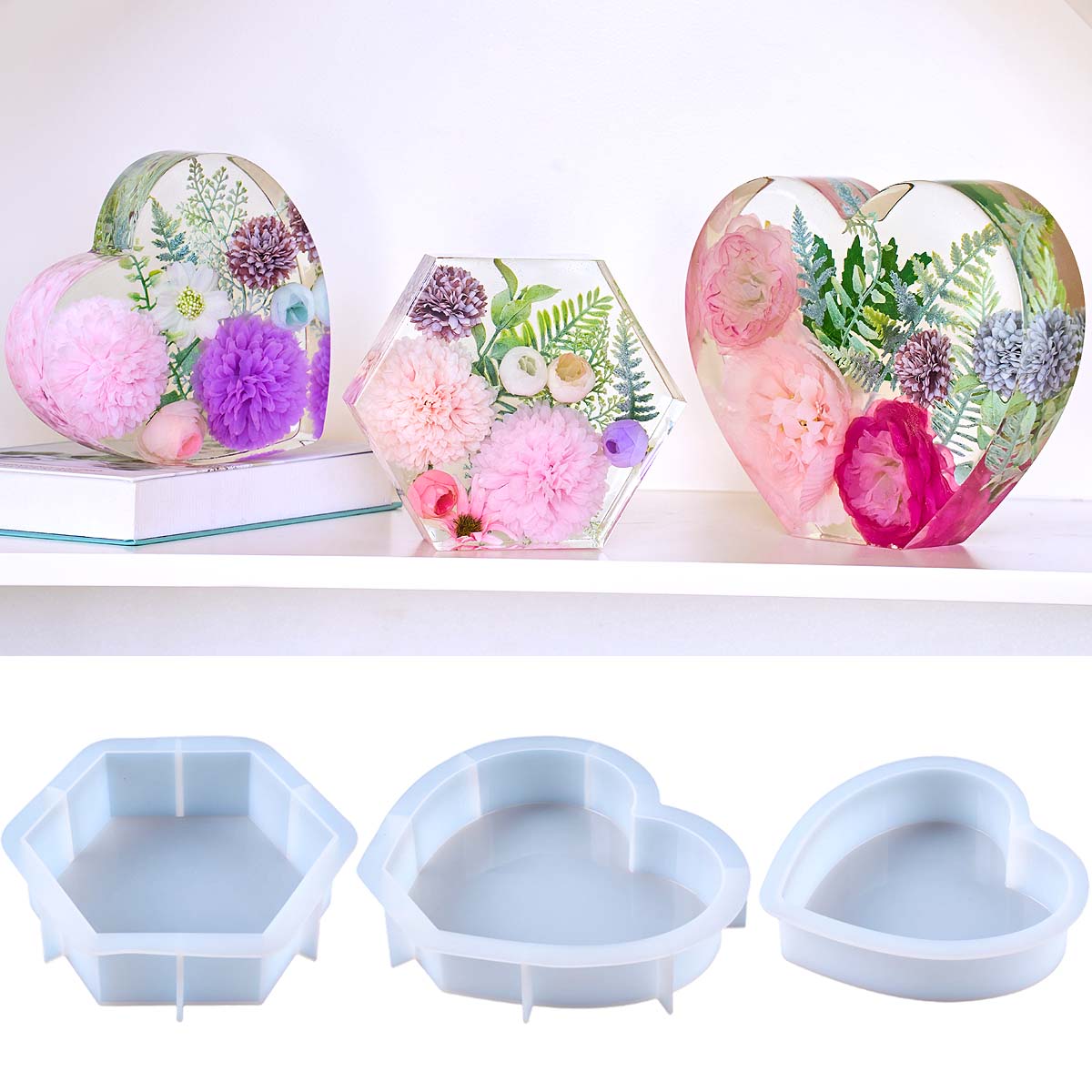 Resin Art Heart - Grand moule en silicone en forme