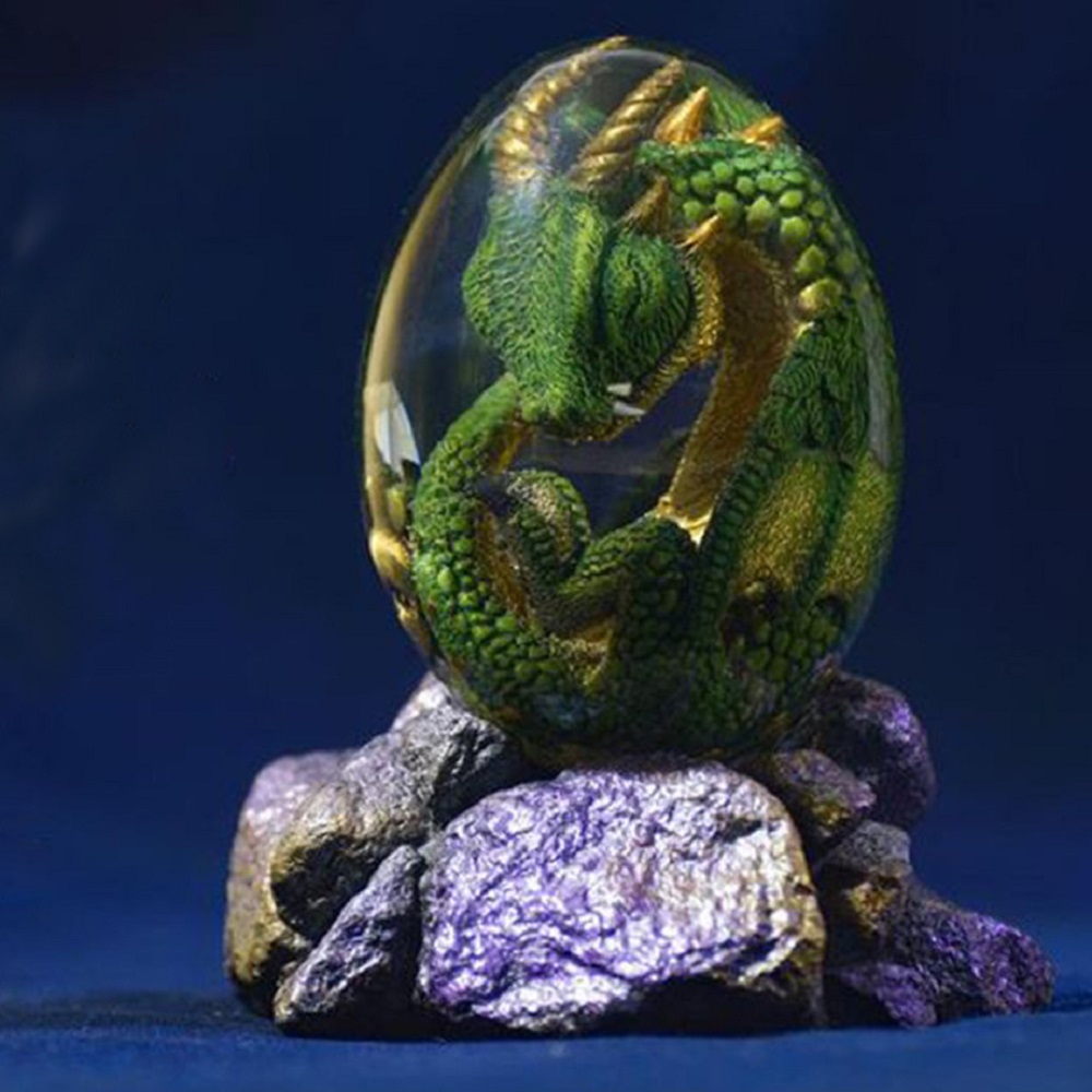 Resin Art Stand - Statue d'œuf de Dragon de lave