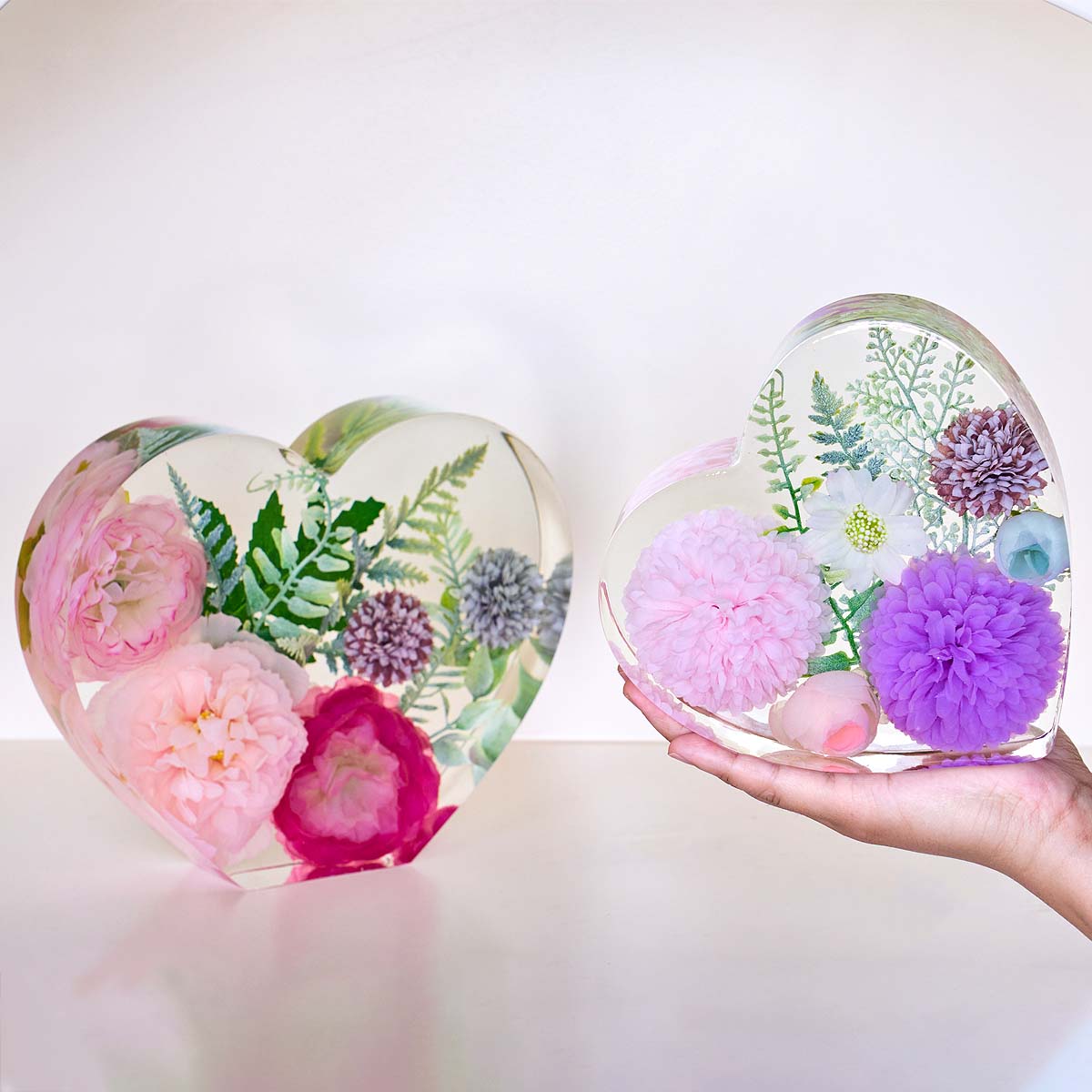 Resin Art Heart - Moule en silicone pour serre-livres en