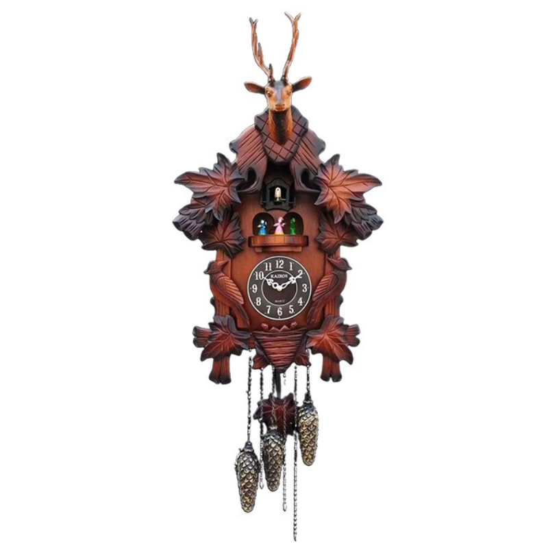 Resin Art Clock - Horloge murale coucou en bois massif,