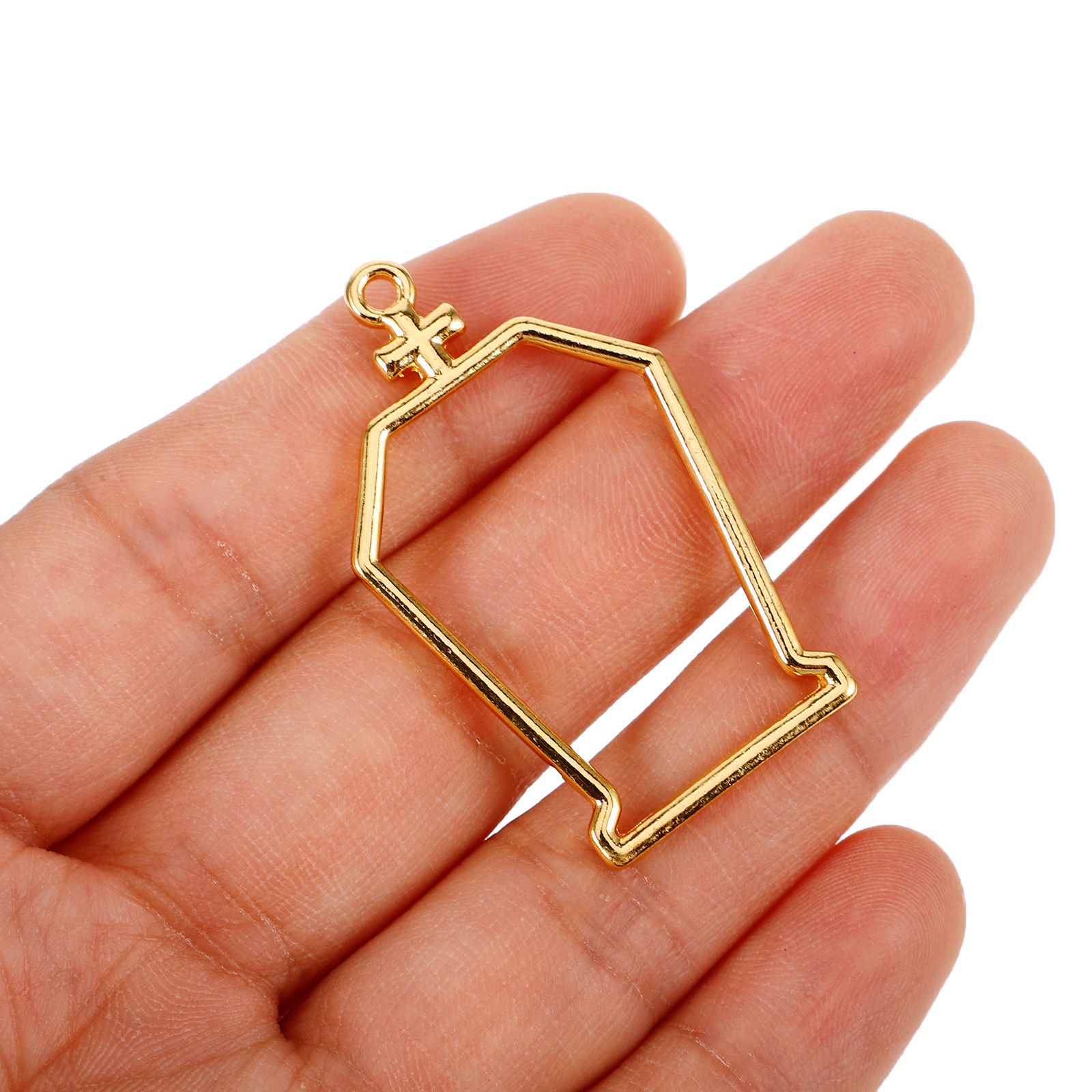 Bezels Pendant Resin - 10 Breloques en métal en forme