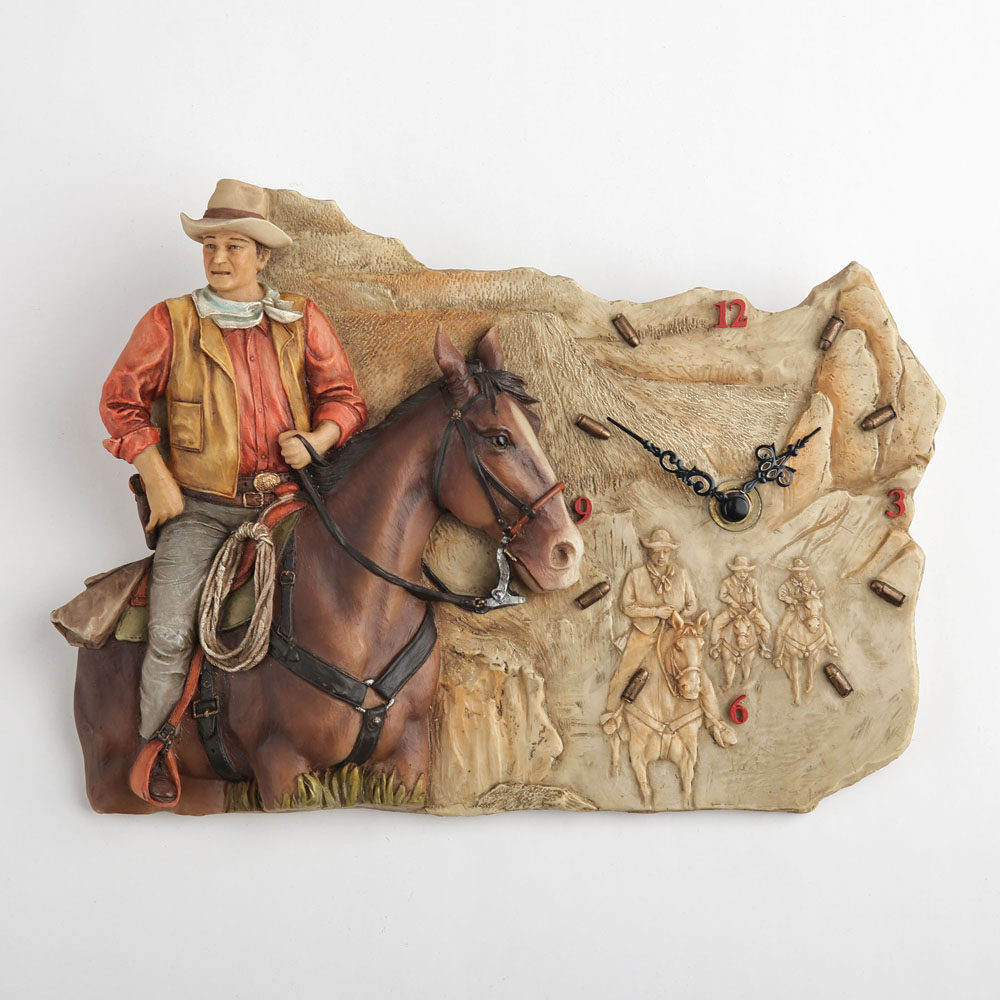 Resin Art Clock - Horloge murale vintage style western cowboy