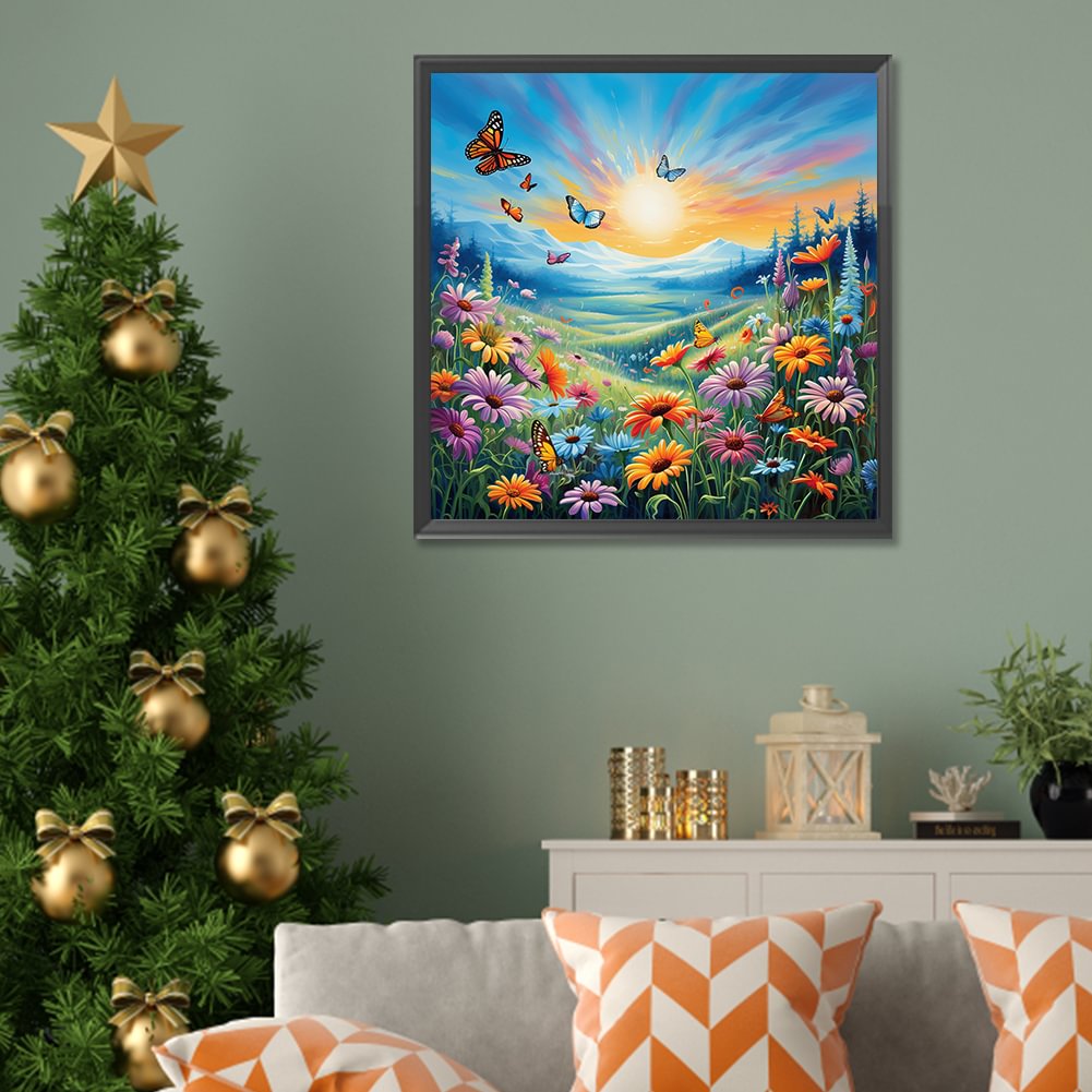 Resin Art With Flowers - Diamant peinture famille mignon cerf fleur