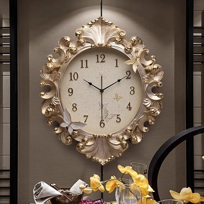 Resin Art Clock - Horloge murale de Style européen, classique,