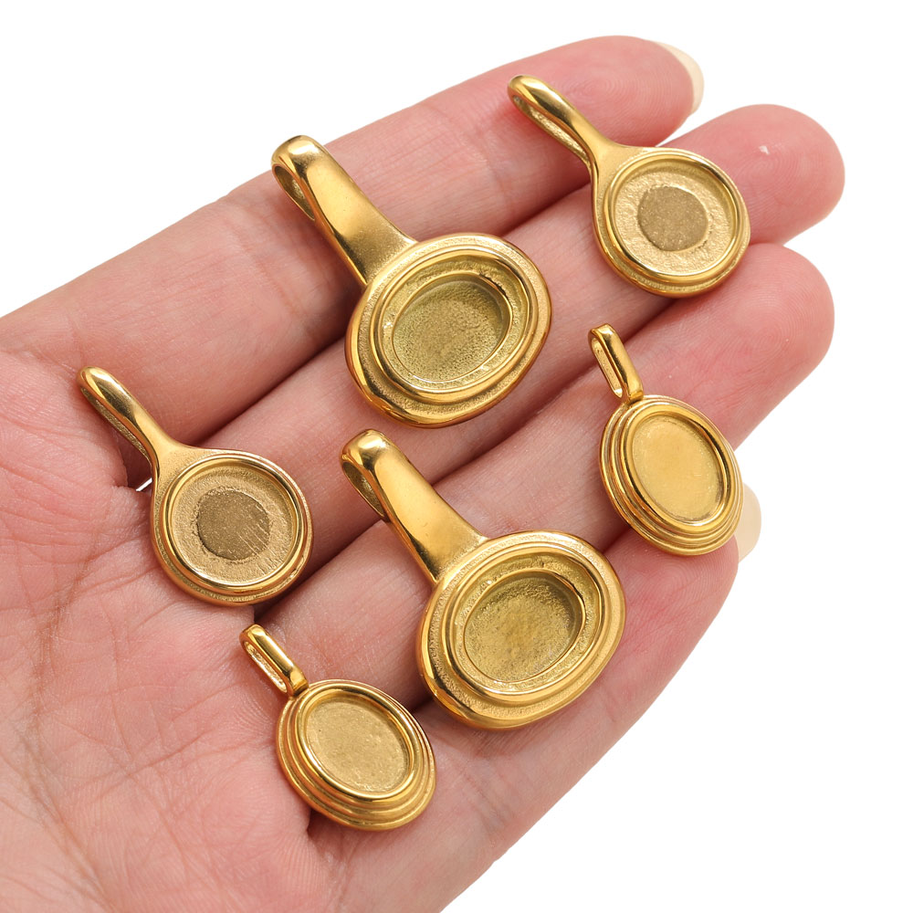 Plateaux ovales ronds en acier - Bezels Pendant Resin avis et prix