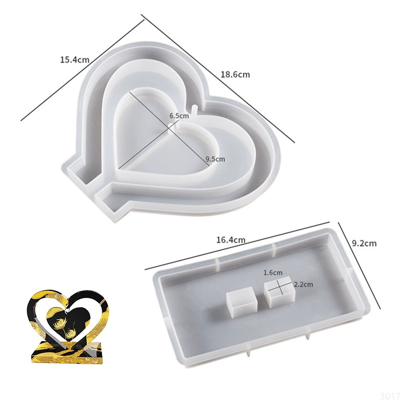 Moule en silicone pour résine  - Resin Art Heart avis et prix