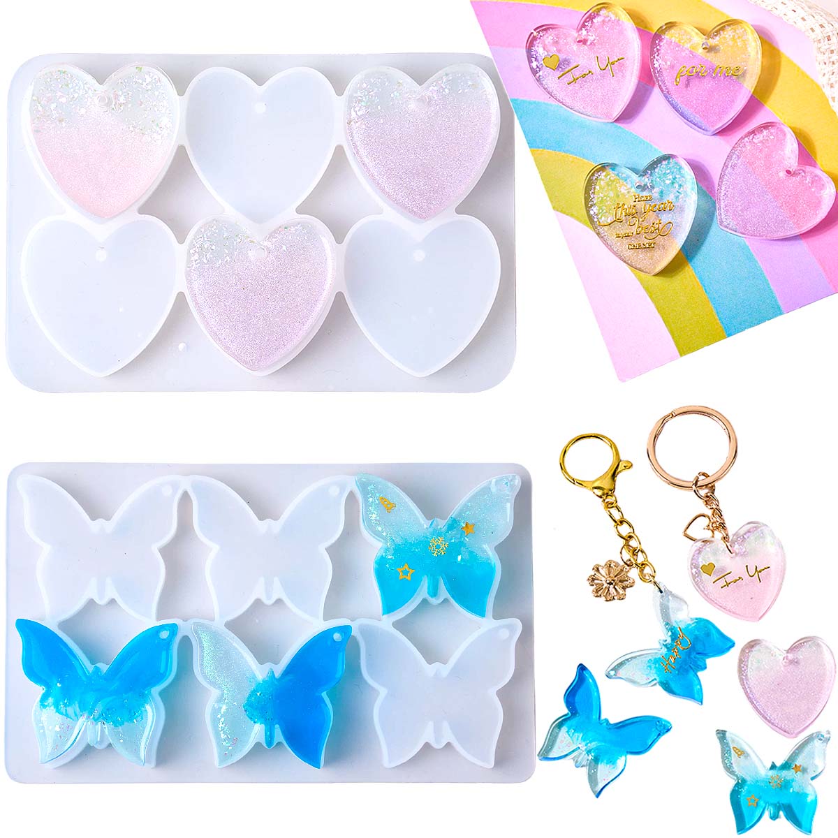 Moule en silicone à six cavité - Resin Art Heart avis et prix