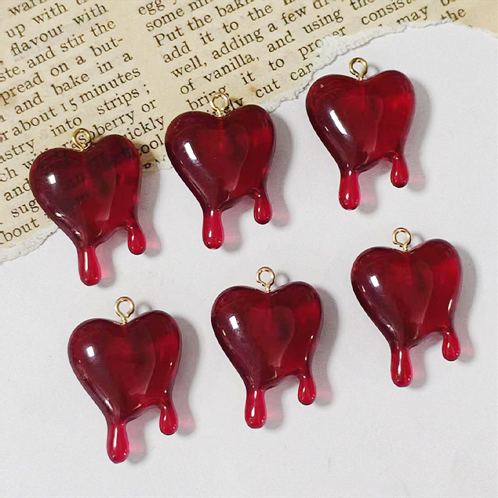 10 pendentifs en résine en for - Resin Art Heart avis et prix