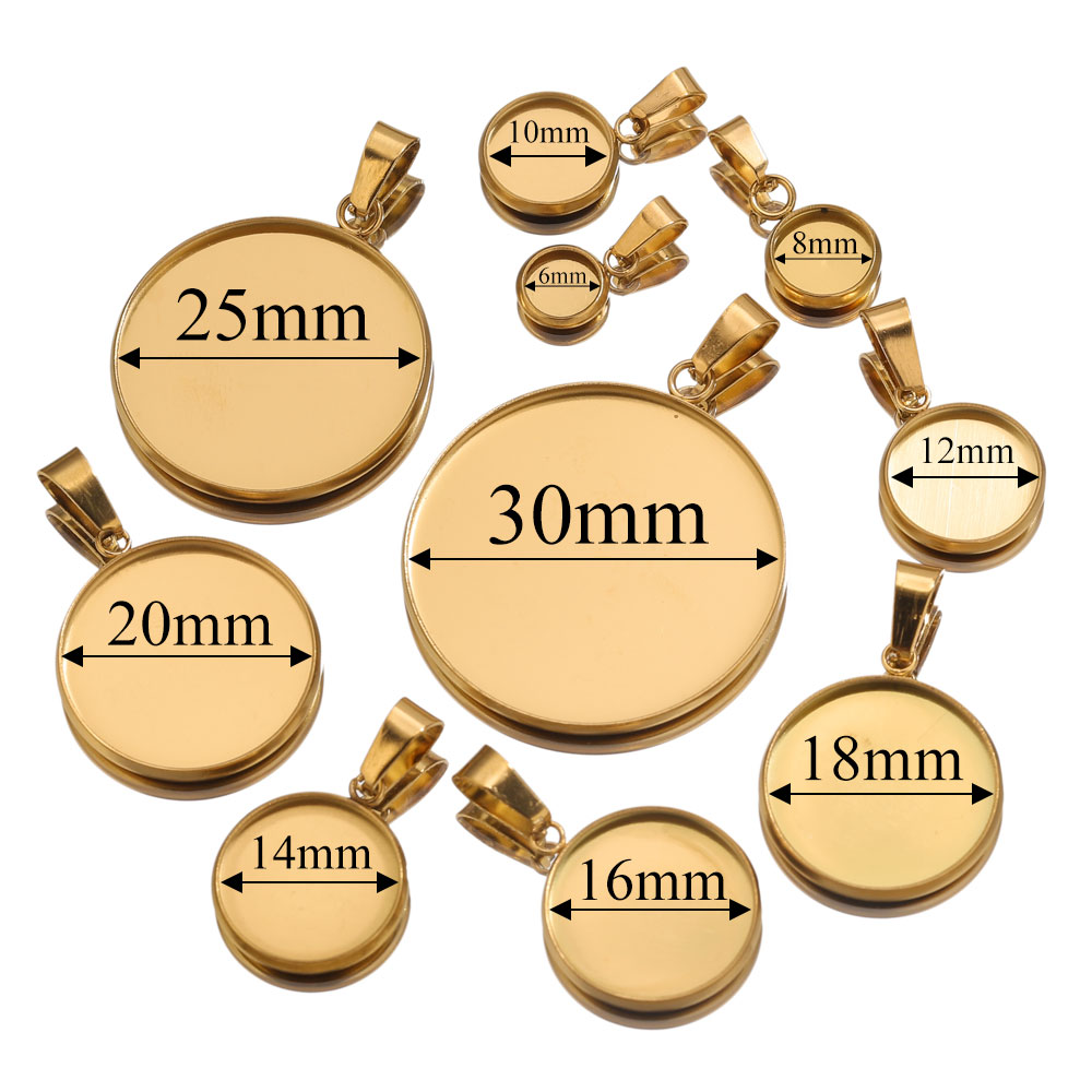 Pendentifs dorés en acier inox - Bezels Pendant Resin avis et prix