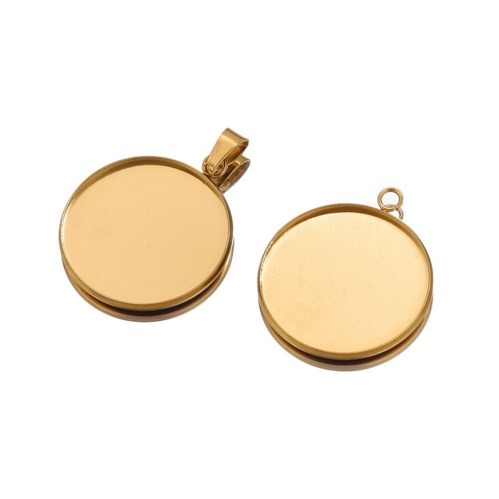 Pendentifs dorés en acier inox - Bezels Pendant Resin avis et prix