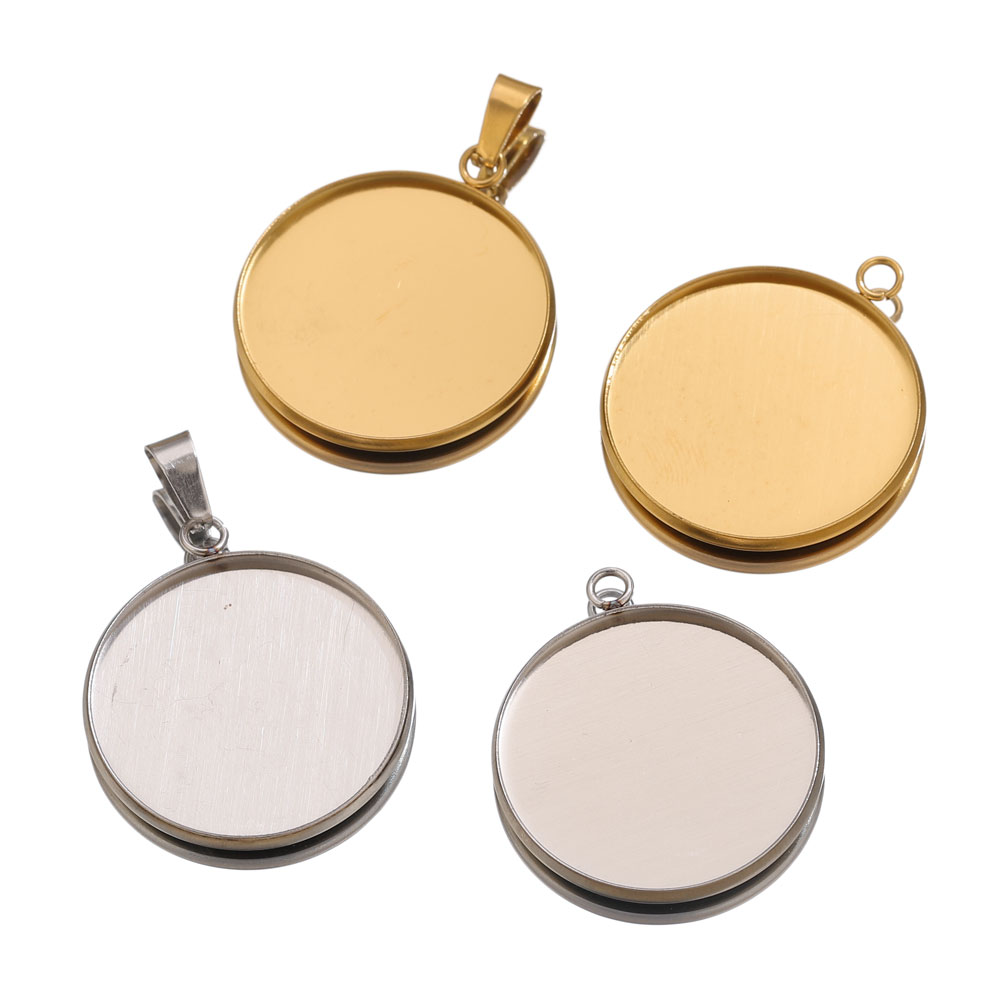 Pendentifs dorés en acier inox - Bezels Pendant Resin avis et prix