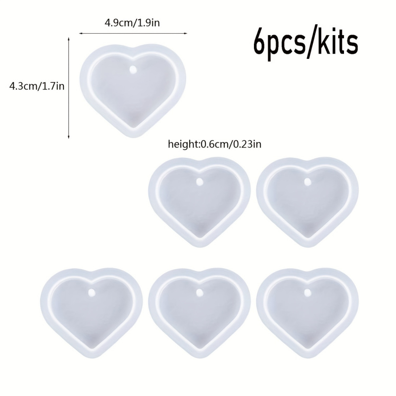 Ensemble de 6 moules en résine - Resin Art Heart avis et prix
